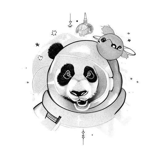 Panda Astronauta Cartoon