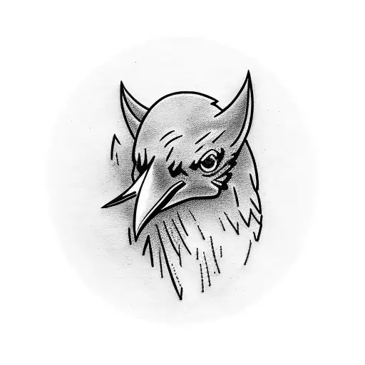 Raven With A Red Circle Behind It