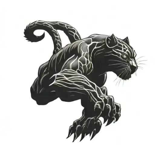 Black Panther Crawling Down Leg