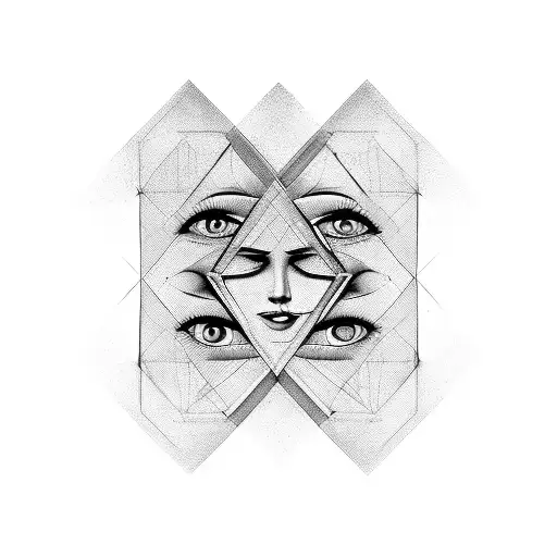 Abstract Two Faces Forming A Third Face