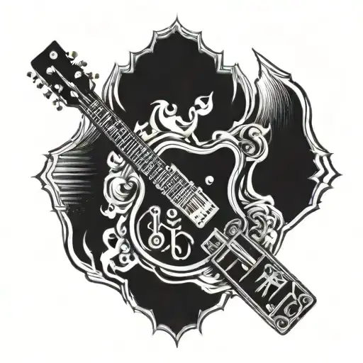 A Police Badge Incorporated Into A Guitar Design