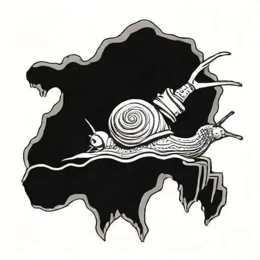 Snail With Climbing Gear Climbing A Mountain Tattoo Asian Style