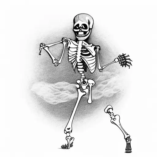 Skeleton Dancing With A Crying Girl