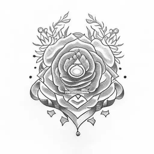 Crown With Flowers And Pocket Watch