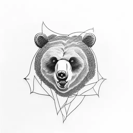 Bear Tattoo On The Chest
