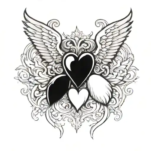 Heart With Devil And Angel Wings