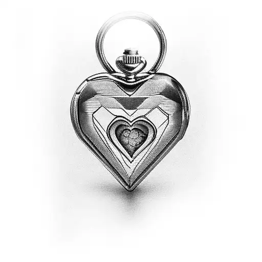 Broken Heart Pocket Watch With Chain