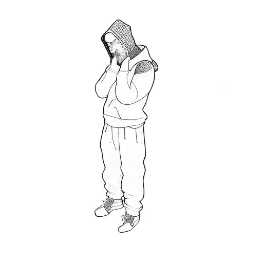 A Man In A Black Hoodie With His Hands On His Face