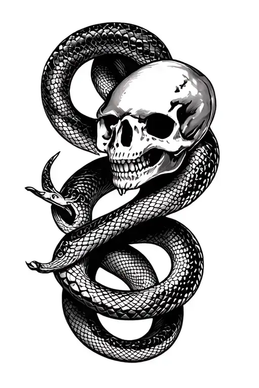 Snake With A Skull