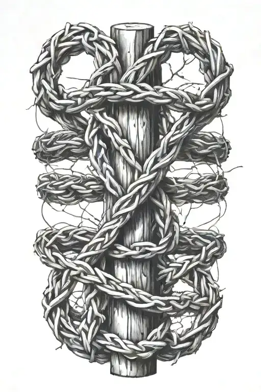 Barbed Wire Wrapped No Pole