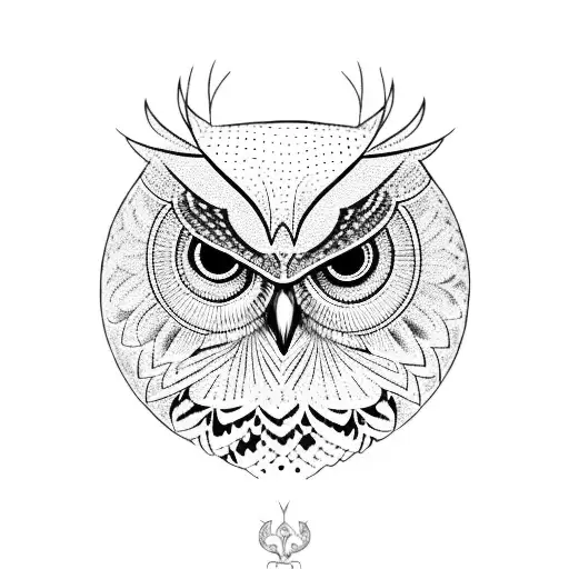 Owl With Nortic Symbols