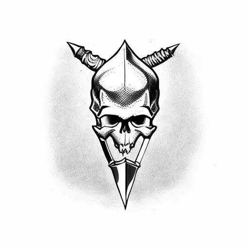 Skull On The Blade Of A Dagger