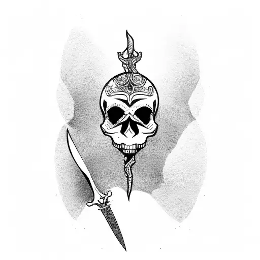 Skull In The Reflection Of A Dagger Blade