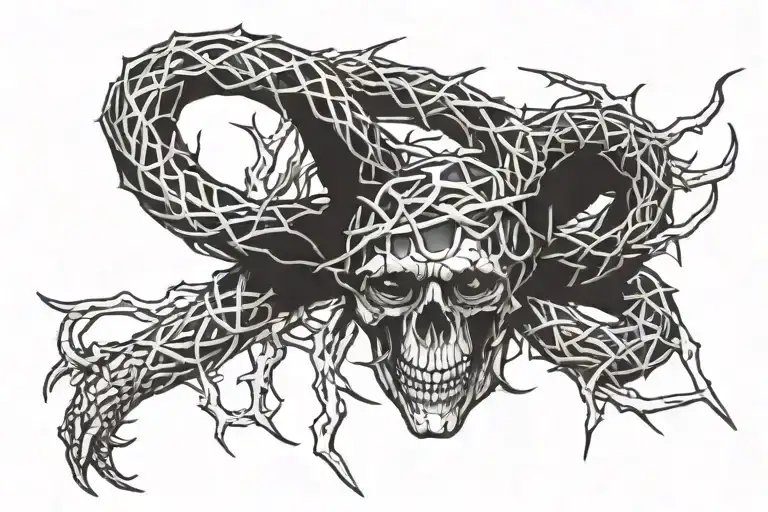 Crown Of Thorns Wrapped Snake Ouroboros Snake