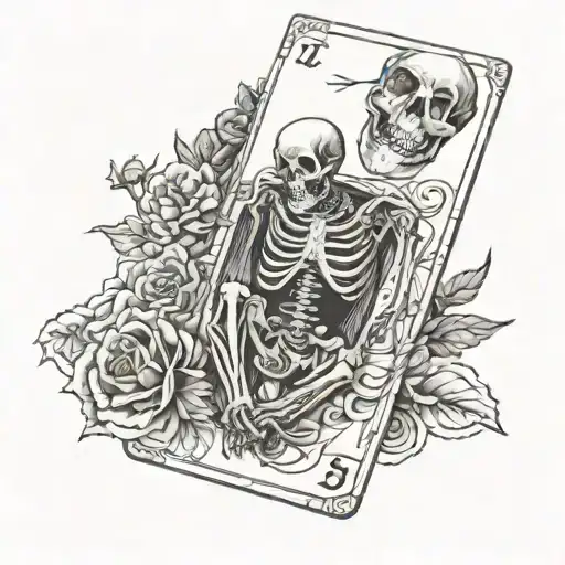 Skeleton Tarot Card