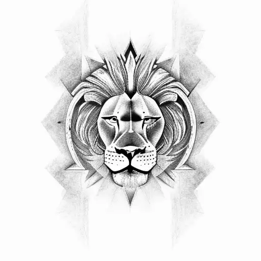 Spartan Warrior And A Lion And A Rose And A Clock