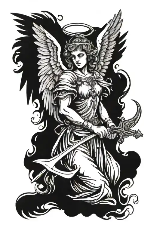 Biblically Accurate Angel Holding A Sword
