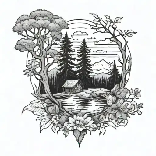 Dad Daughter Nature Scene