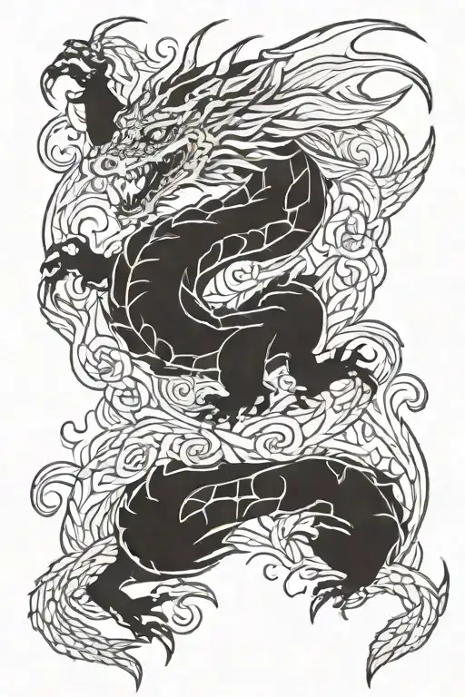 Dragon With Thespesia Grandiflora