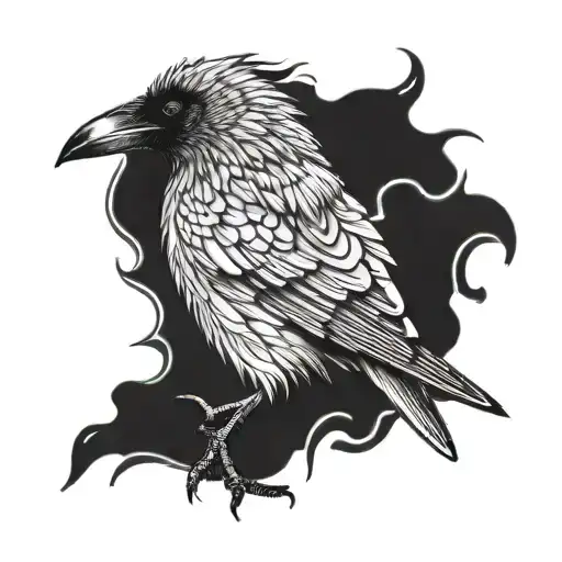A Crow In Blackwork