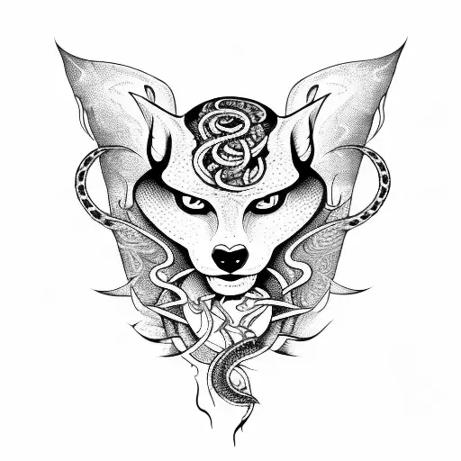 Witchcraft Moon With Snakes