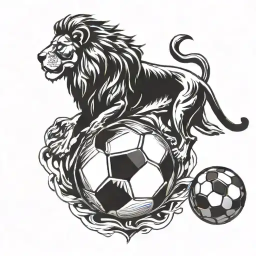 A Soccer Ball And A Lion