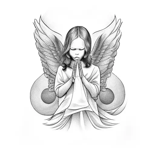 Angel Sittning On Clouds