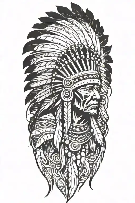 American Indian Chief And Filigree
