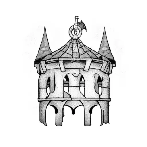 An Abandoned And Broken Down Medieval Guard Tower