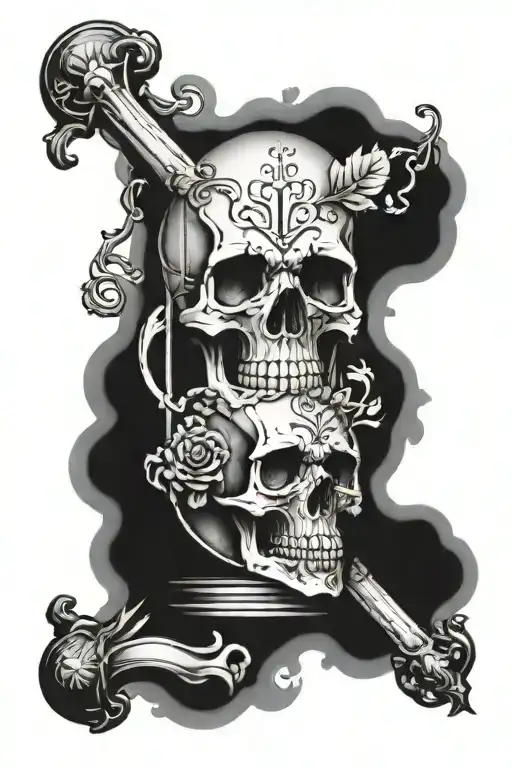 Skull Hour Glass