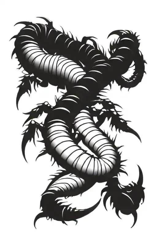 Scolopendra In Black And White