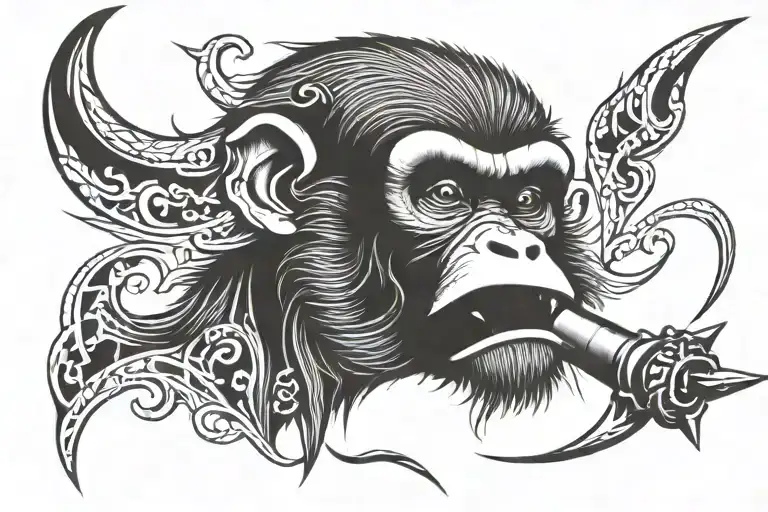 Monkey Face With Bullet In Mouth