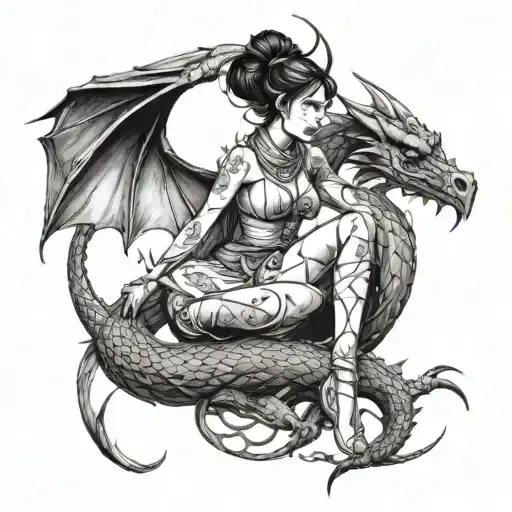 The Dragon And The Sagittarius Girl Sitting