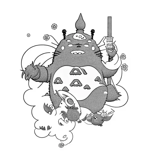 Asian Studio Ghibli Flowers Totoro No Face Kiki