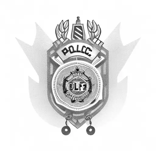 K9 Police Dog With A Badge And Handcuffs