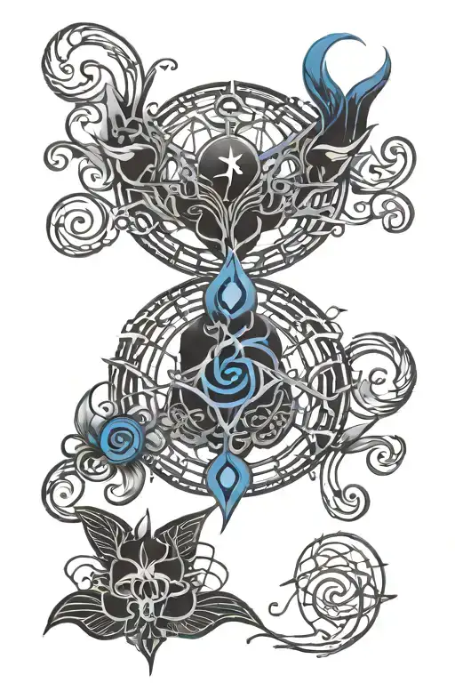 All Black With Blue Symbols