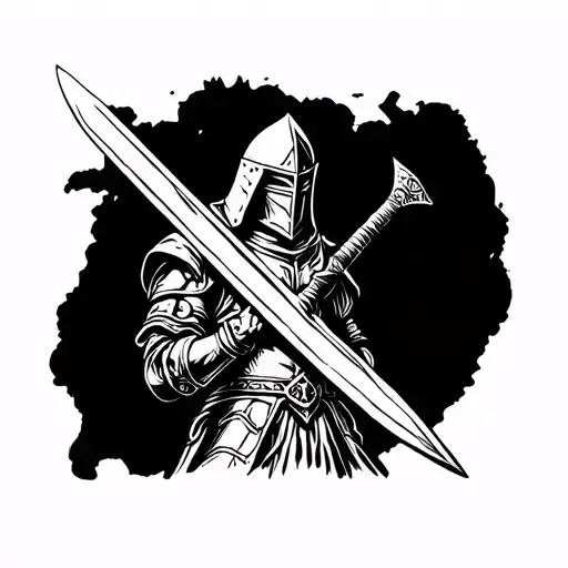 Small Knight Holding A Sword