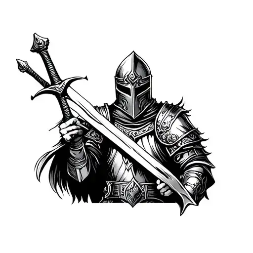 Small Knight Holding A Sword