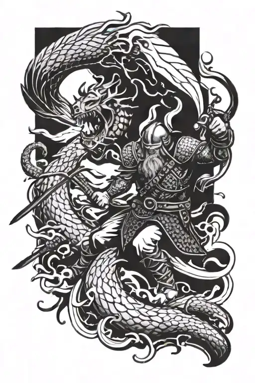 Viking Warrior In Battle With A Caribbean Kraken