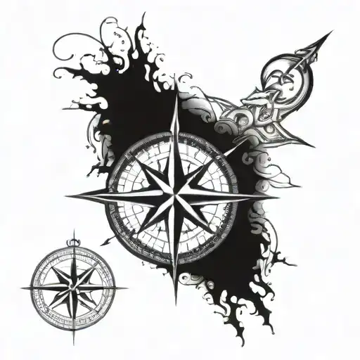 Compass Tattoo That Represent Guidance And Hope Symbol
