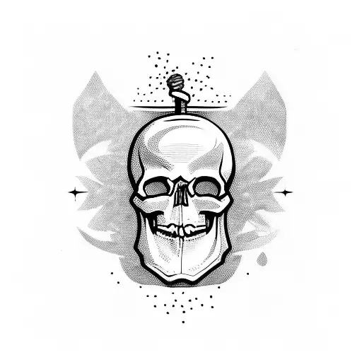 Skull Cocktail With Tiki Garnishes