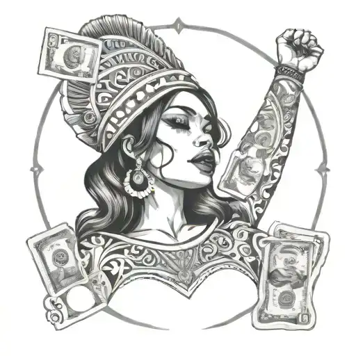 Chicano Girl With Money
