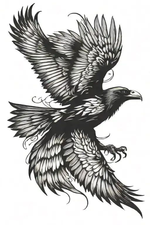Raven Wings Flying