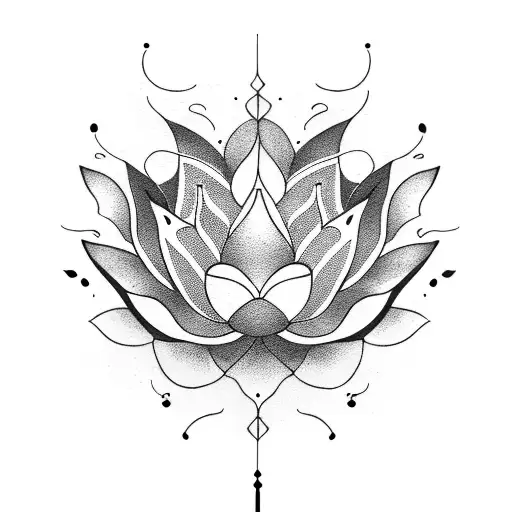 Lotus Flower And Japaanese Cat Of Good Luck