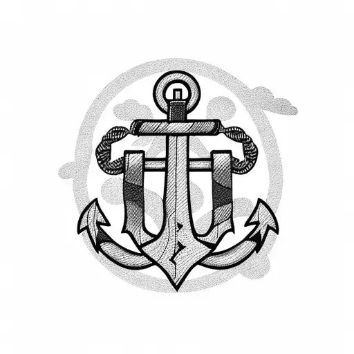 Anchor With Three Ribbon