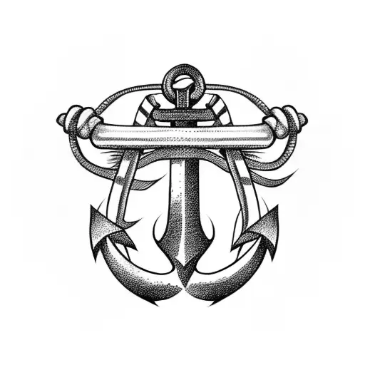 Anchor With Three Ribbon