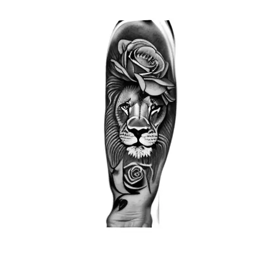A Lion With Roses On His Sleeve