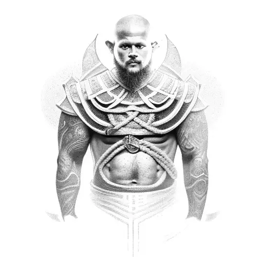 Viking Torso Tattoo Male