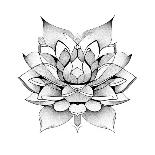 Lotus Flower With Other Geometrical Shapes