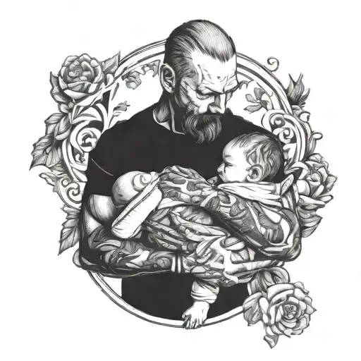 Father Holding Baby Girl